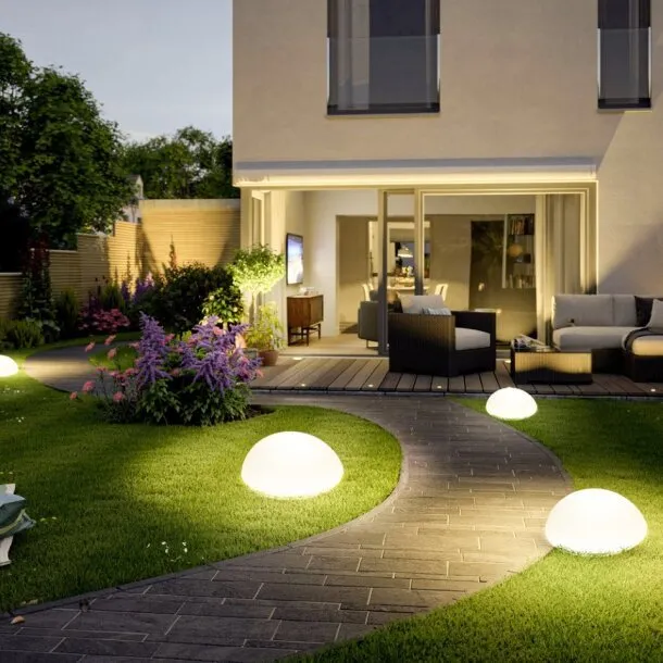 Lampa ogrodowa półkula ATMOSPHERE M LED RGBW 16 kolorów 35 cm - obrazek 2