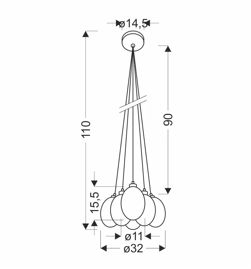LAMPA WISZĄCA LUKKA 6 WIELOKOLOROWY - obrazek 2