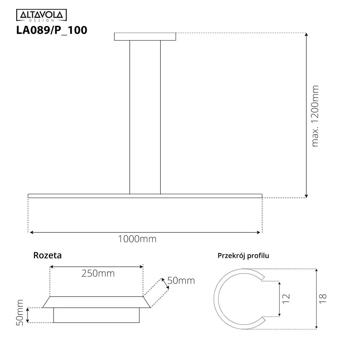 Lampa wisząca Linea No.1 100cm 3k srebrna - obrazek 4