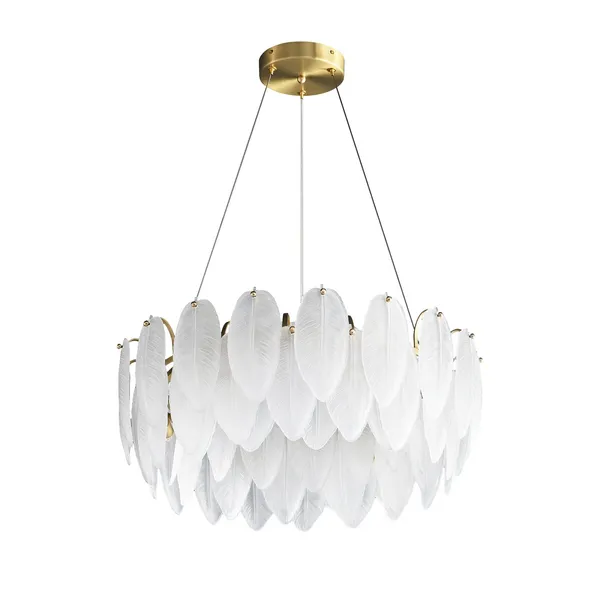 Lampa wisząca PIUMA 60 cm – biała, okrągła oprawa sufitowa