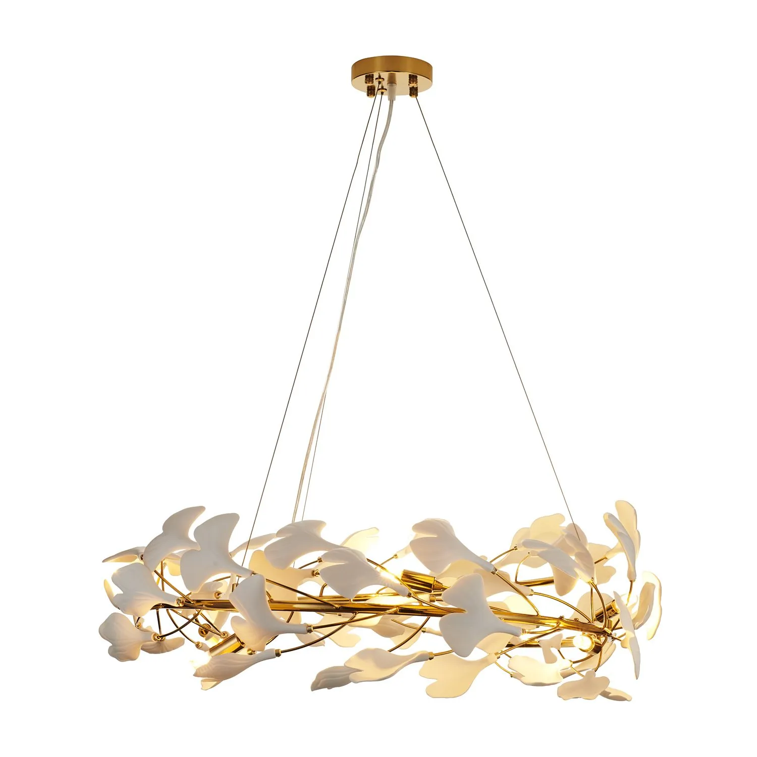 Lampa wisząca BOTANIKA 80cm -złota, G9, regulowana, designerska - obrazek 7