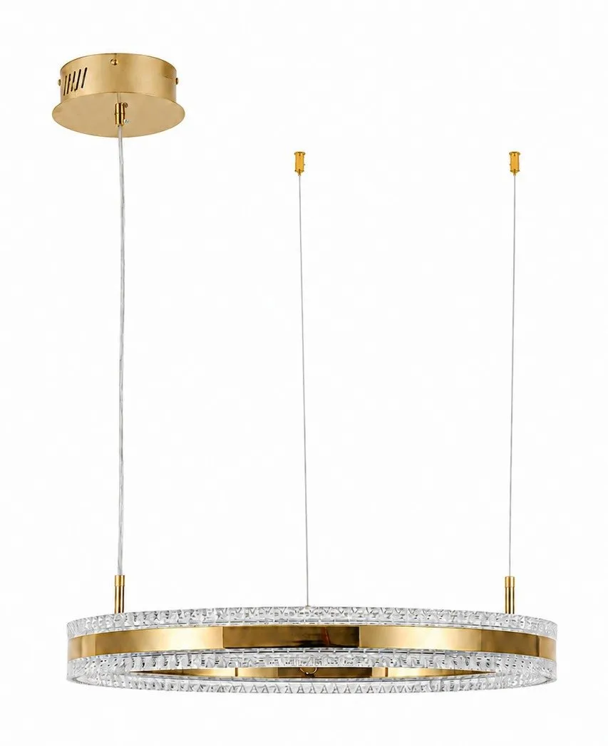 Lampa wisząca ARKADIA LED 60 cm - złoty połysk z kryształowym pierścieniem - obrazek 11