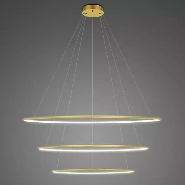 Lampa wisząca Ledowe Okręgi No.3 100cm 4k złota