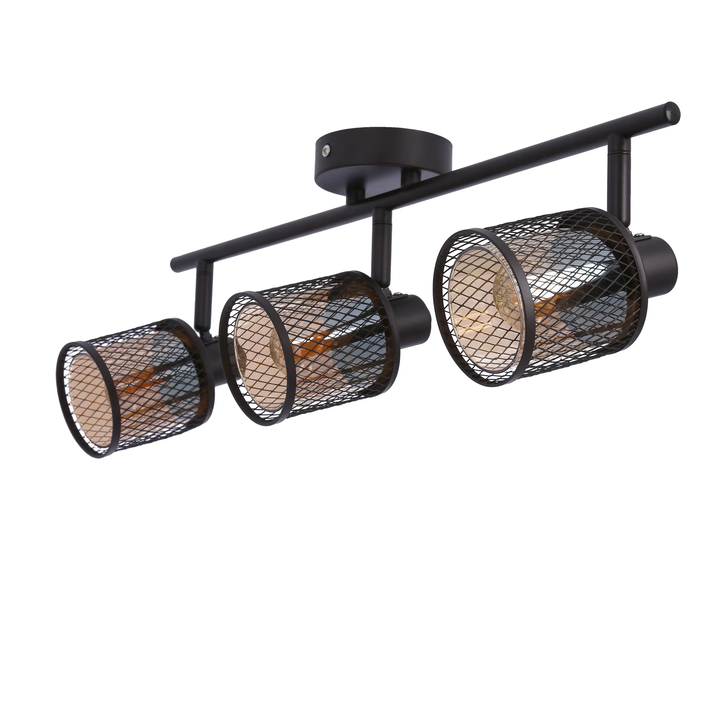 LAMPA SUFITOWA CANABERA KAWOWE ZŁOTO 3X40W E14 KLOSZ BURSZTYNOWY - obrazek 5