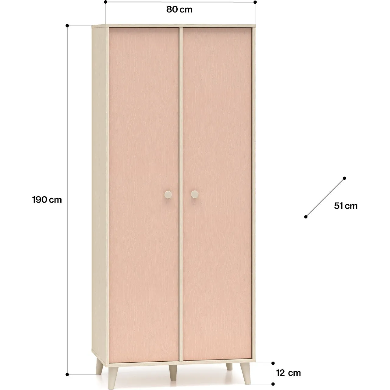 Szafa EVE 02 piasek pustyni / millenial pink - obrazek 4