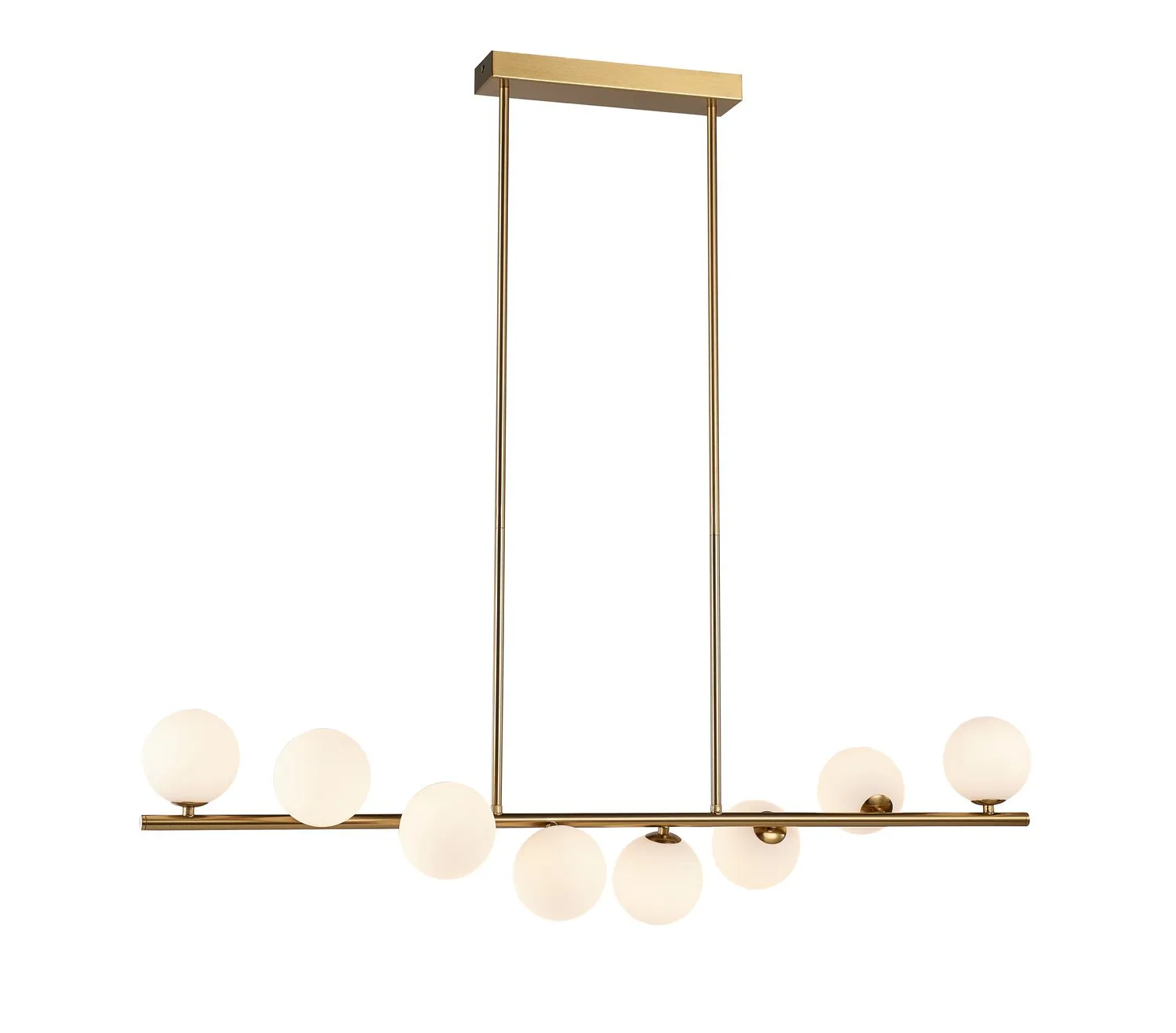 Lampa wisząca MOLECULA LONG 100 cm – biało-złota do salonu - obrazek 5