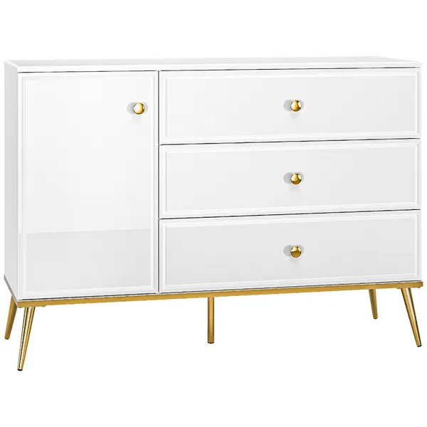 Komoda GOLDEN GL05 biały połysk