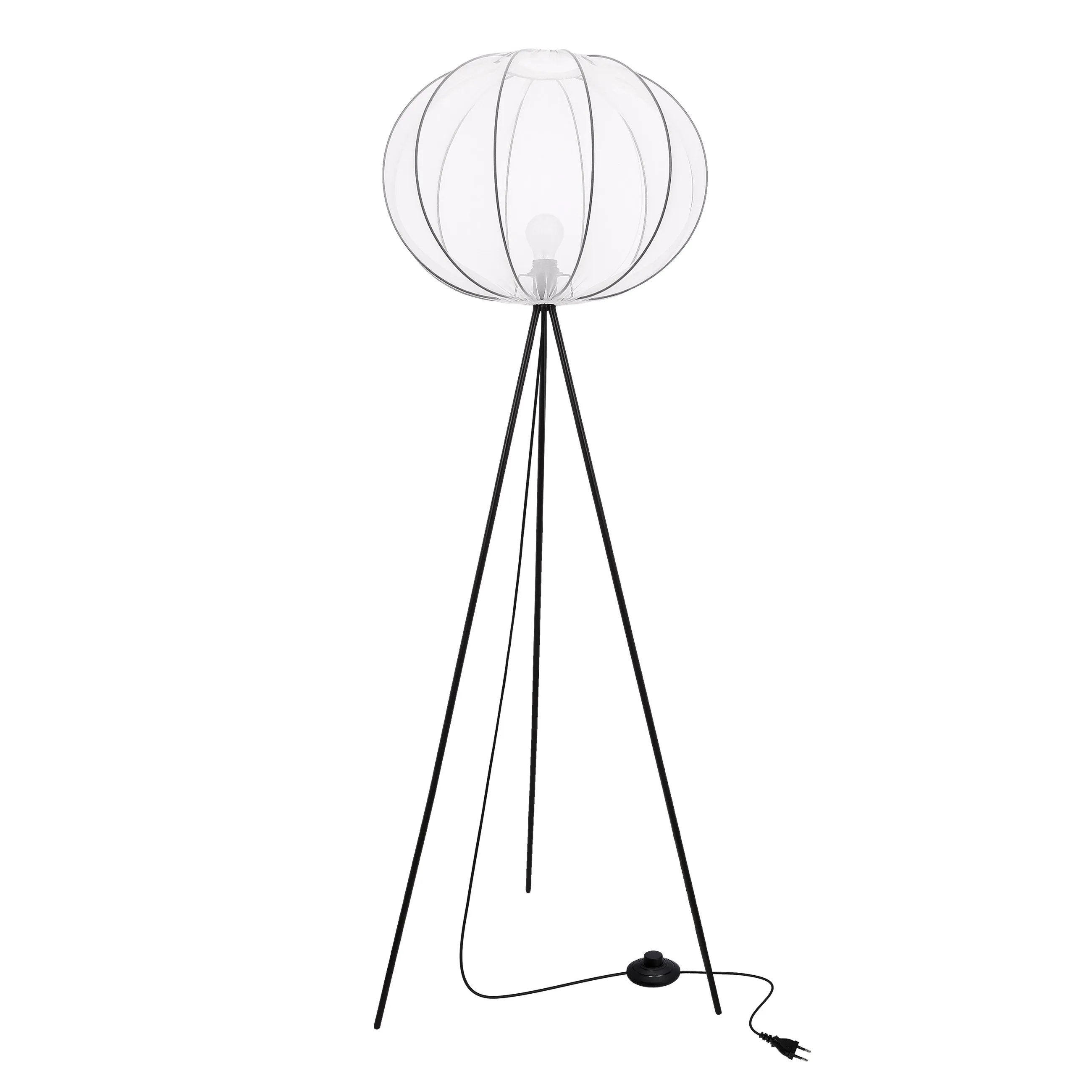 MELLOW lampa pod³ogowa czarny 1x40W E27 aba¿ur mist 52 bia³y kula