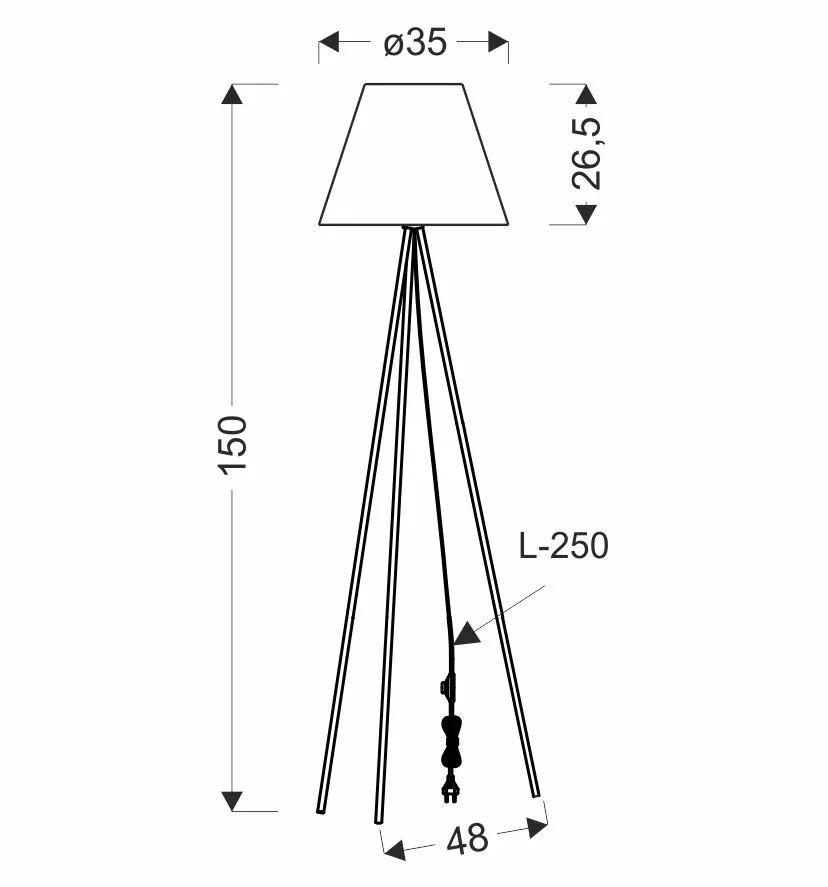 PLATINO lampa podłogowa czarny 1x40W E27 abażur srebrny - obrazek 2