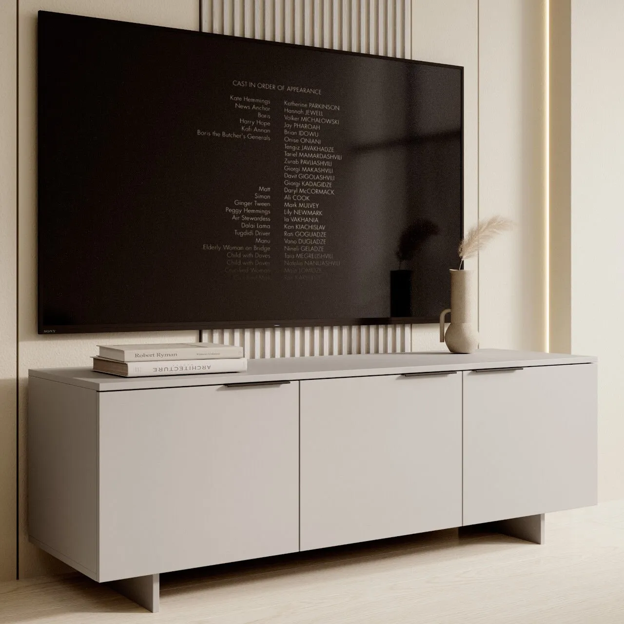 Komoda RTV MALMO 3D beż piaskowy - obrazek 4