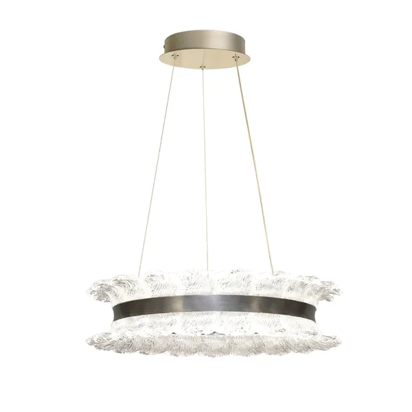 TOLOSA lampa wisząca satyna nikiel 30W LED 3000, 4500,6500K kryształki bezbarwne