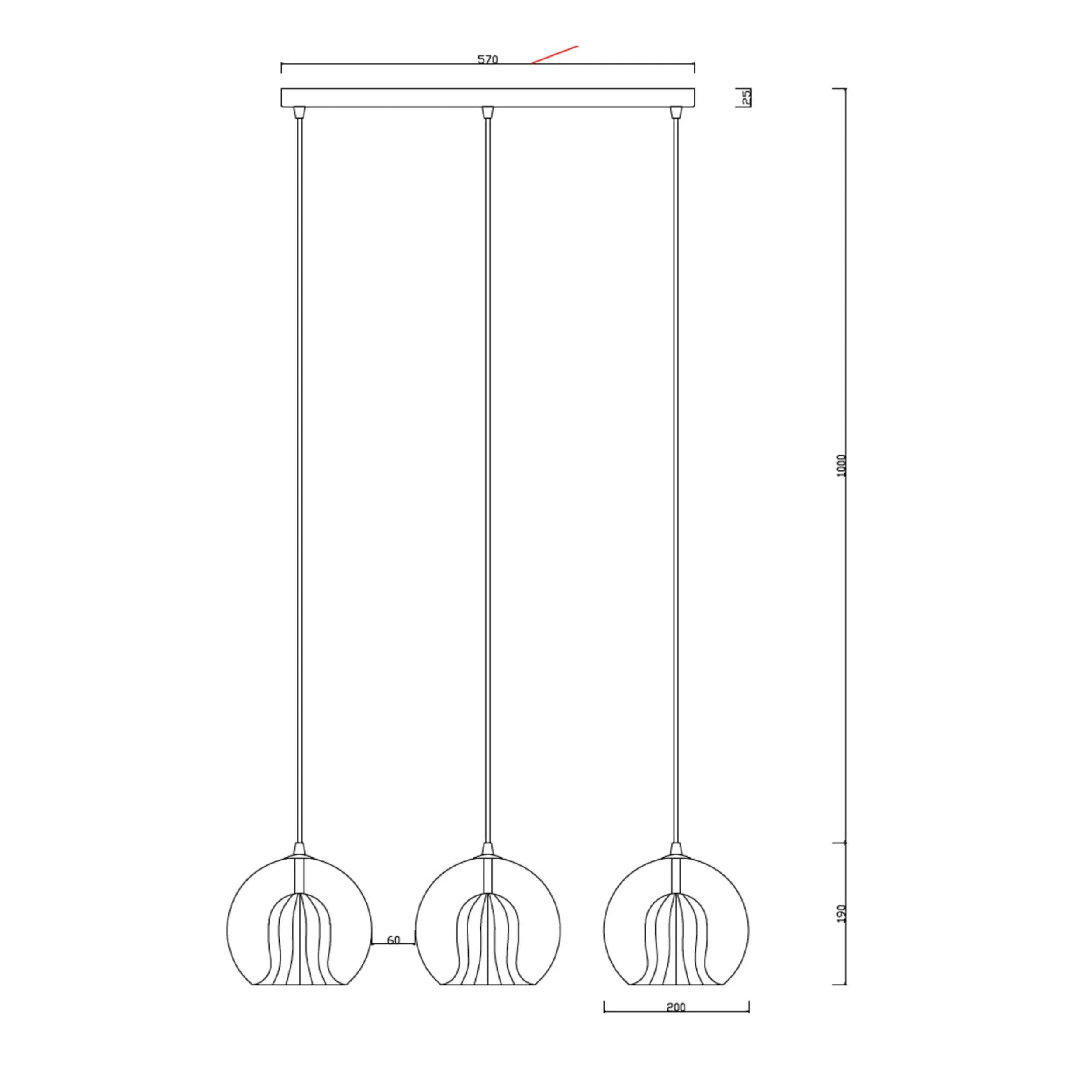 Lampa wisząca Arette złota 3xE27 - obrazek 5