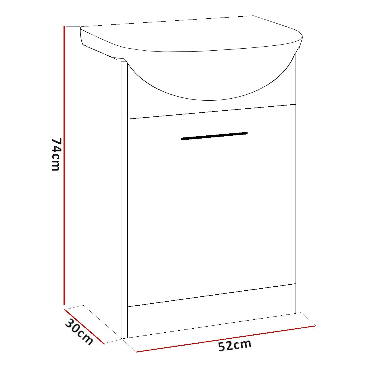 Szafka pod umywalkę SLIM SL2 biały laminat - obrazek 3