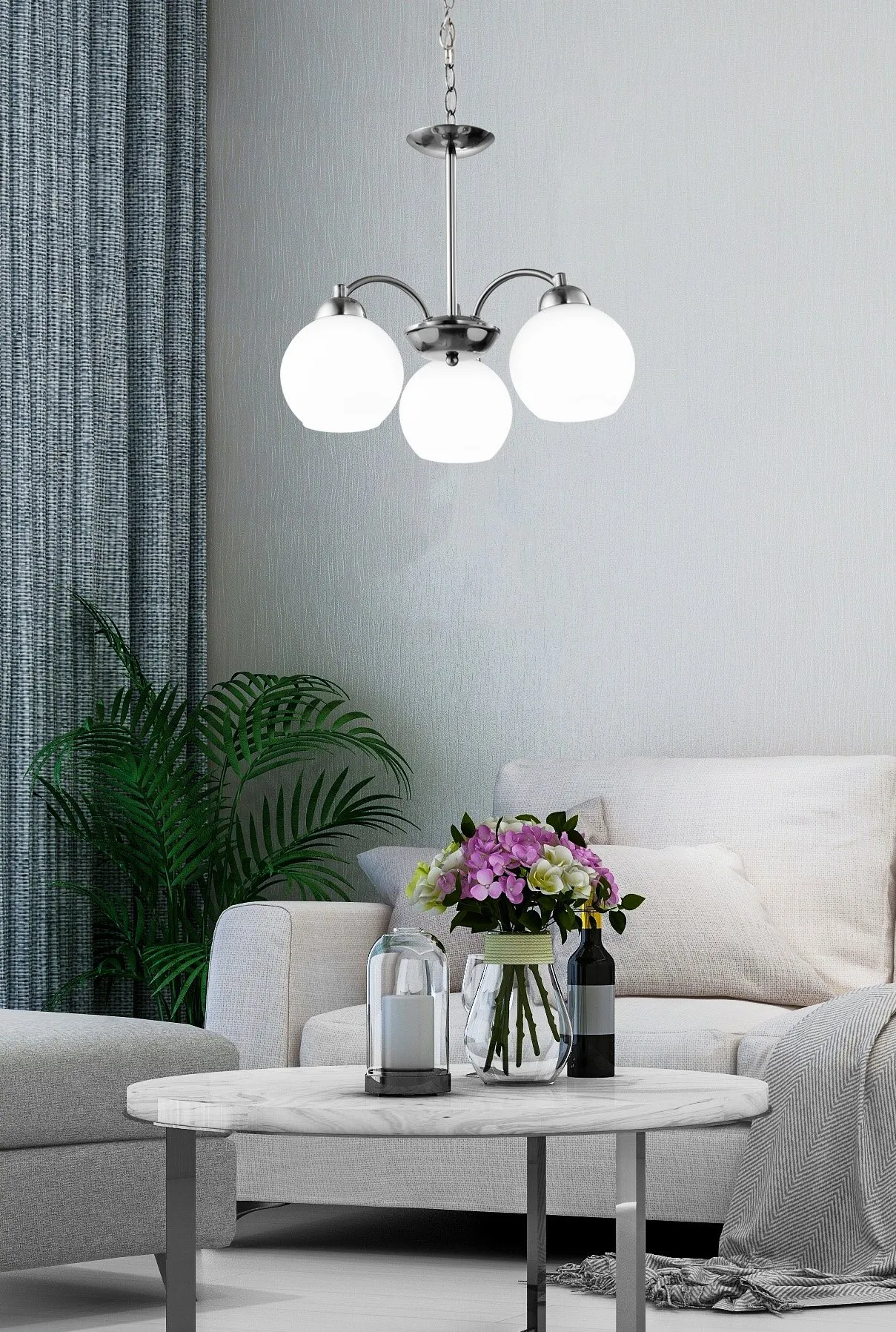 TOBAGO LAMPA WISZĄCA 3X60W E27 SATYNA - obrazek 4