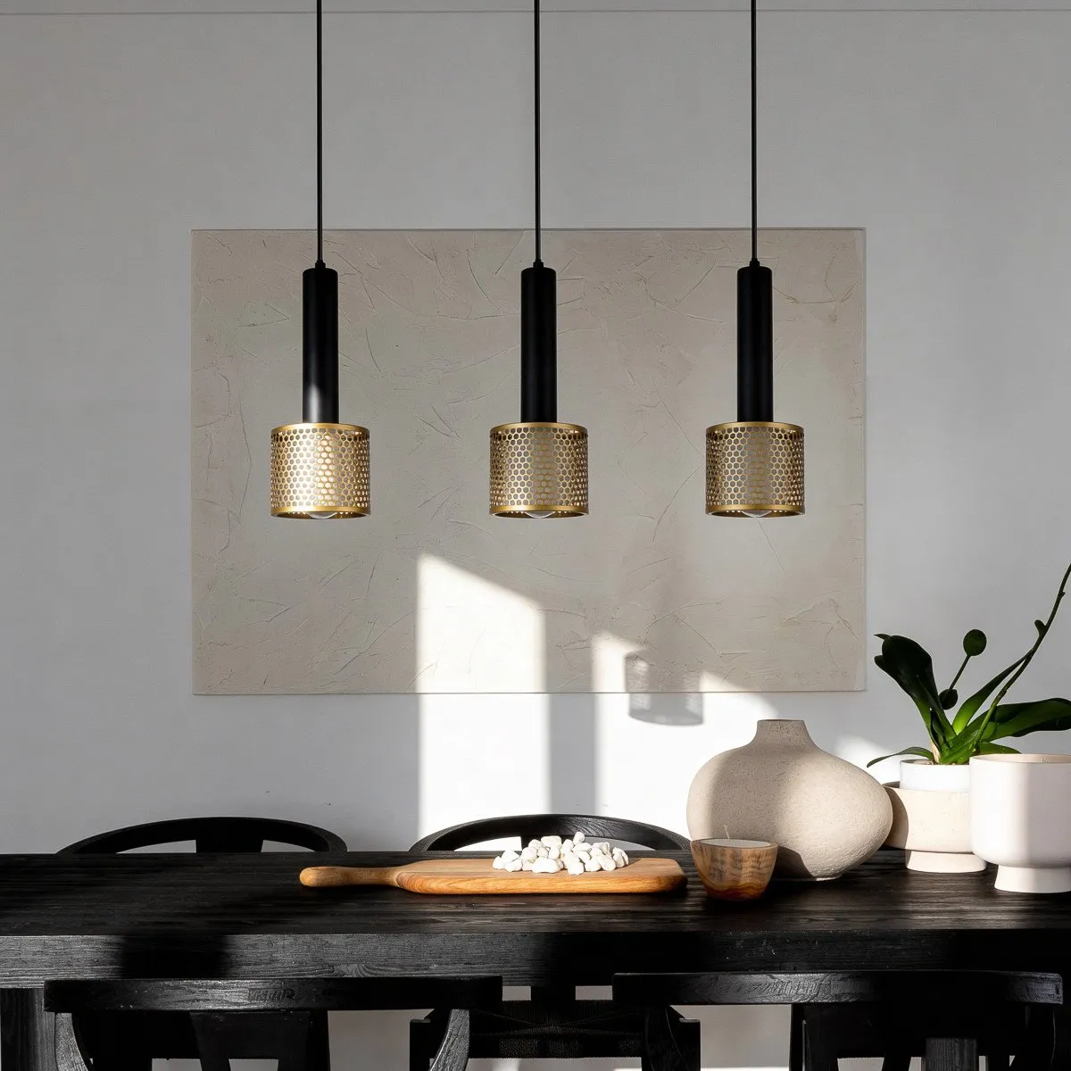Lampa wisząca Amo czarno-złota 3xE27 - obrazek 2