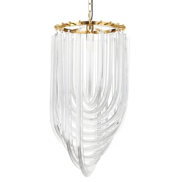 Lampa wisząca WAVE złota 60 cm kryształowa