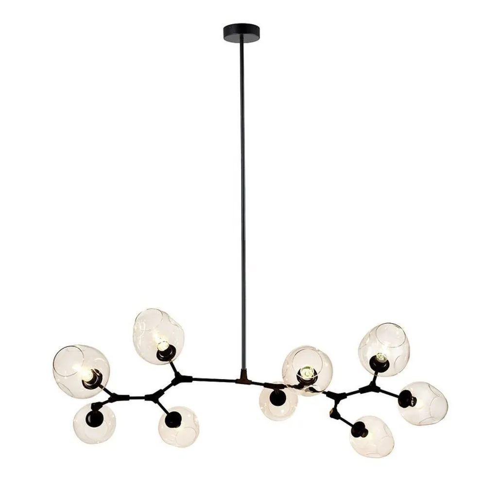 Lampa wisząca MODERN ORCHID-9 transparentno czarna 150 cm - obrazek 2
