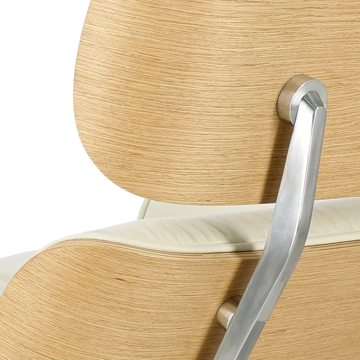 Fotel Vip biały/natural oak/srebrna baza - obrazek 9