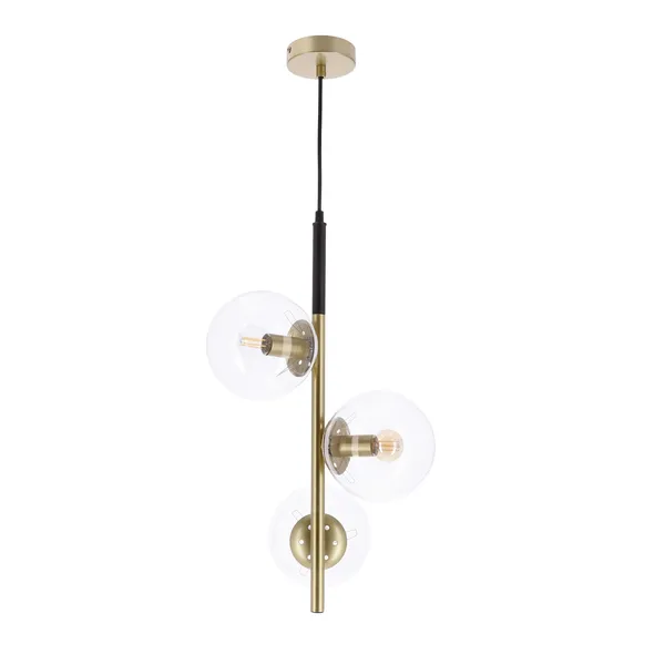 Lampa wisząca DUO złota 3x15W E14  nowoczesna oprawa sufitowa do salonu kuchni i jadalni