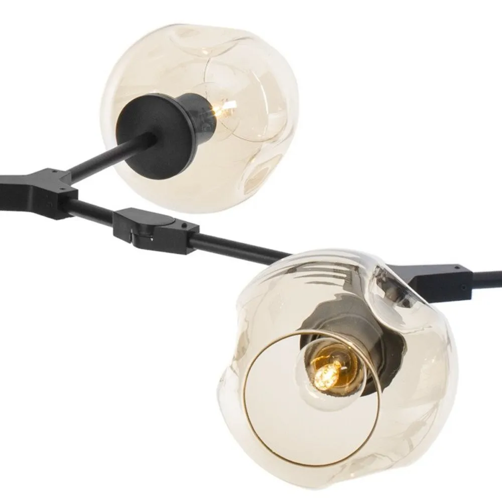Lampa wisząca MODERN ORCHID-9 bursztynowo czarna 150 cm - obrazek 2