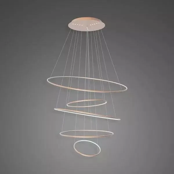 Lampa wisząca Ledowe Okręgi No.5 120cm 4k miedziana