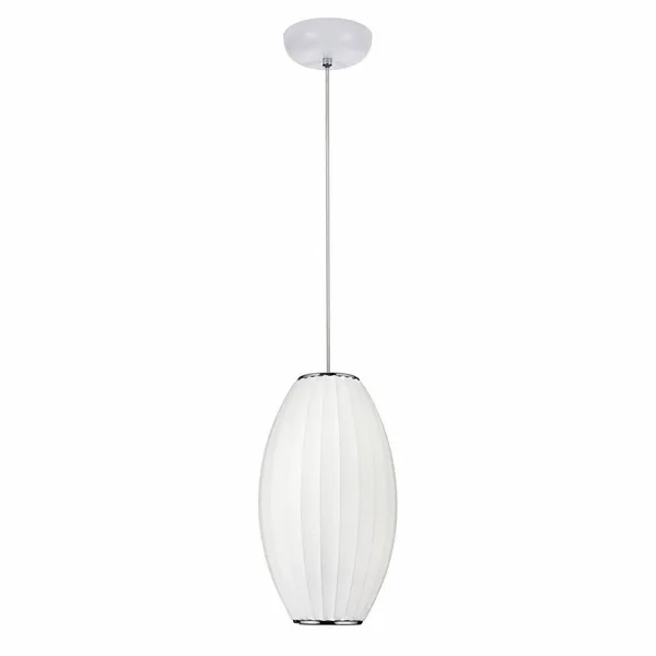 Lampa wisząca SILK BARREL biała 60 cm - nowoczesna i minimalistyczna