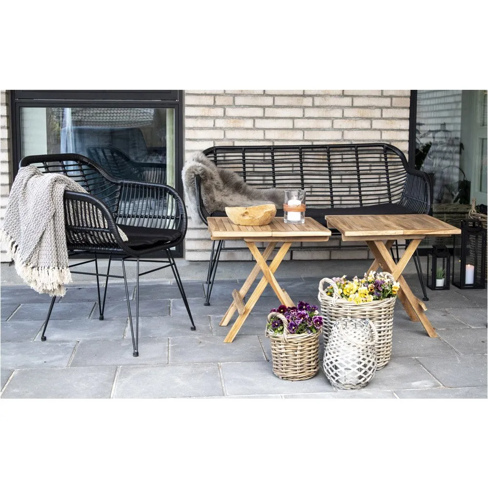Stolik pomocniczy Bilbao 50x50cm naturalny tekowy - obrazek 6