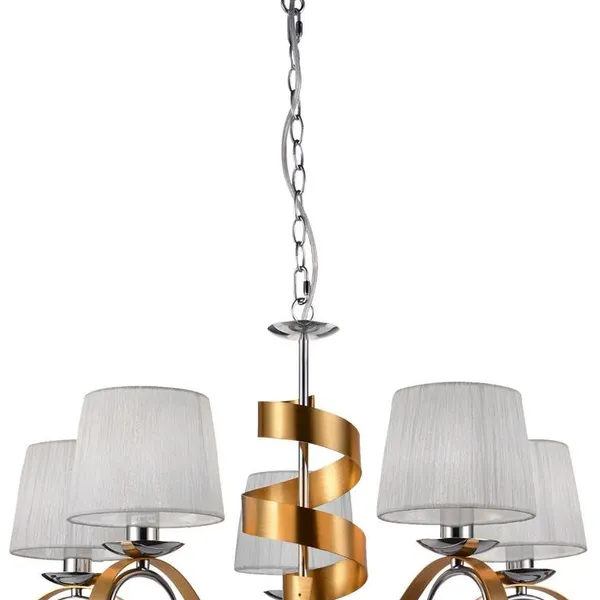 DENIS LAMPA WISZĄCA 5X40W E14 CHROM/ZŁOTY