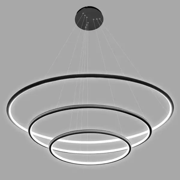 Lampa wisząca Ledowe Okręgi No.3 100cm 4k czarna - obrazek 3