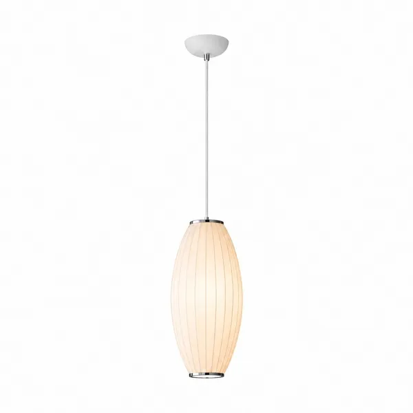 Lampa wisząca SILK BARREL biała 50 cm - nowoczesna i minimalistyczna