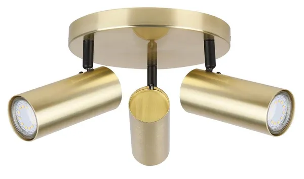 Colly lampa sufitowa mosiądz 3x15w gu10 klosz mosiądz