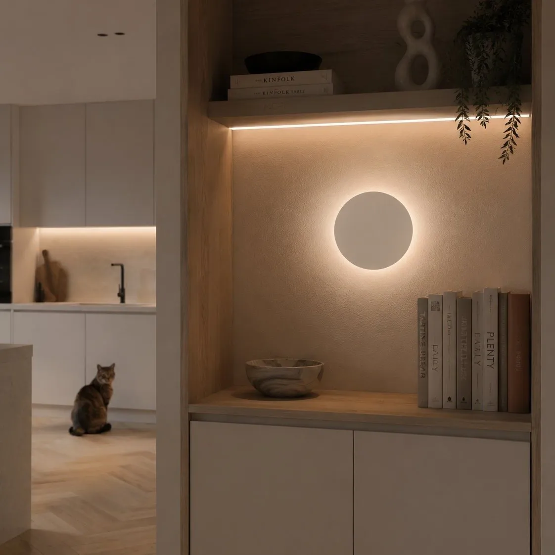 Lampa ścienna NYX 25 cm - LED okrągła, metalowa, biała - obrazek 2