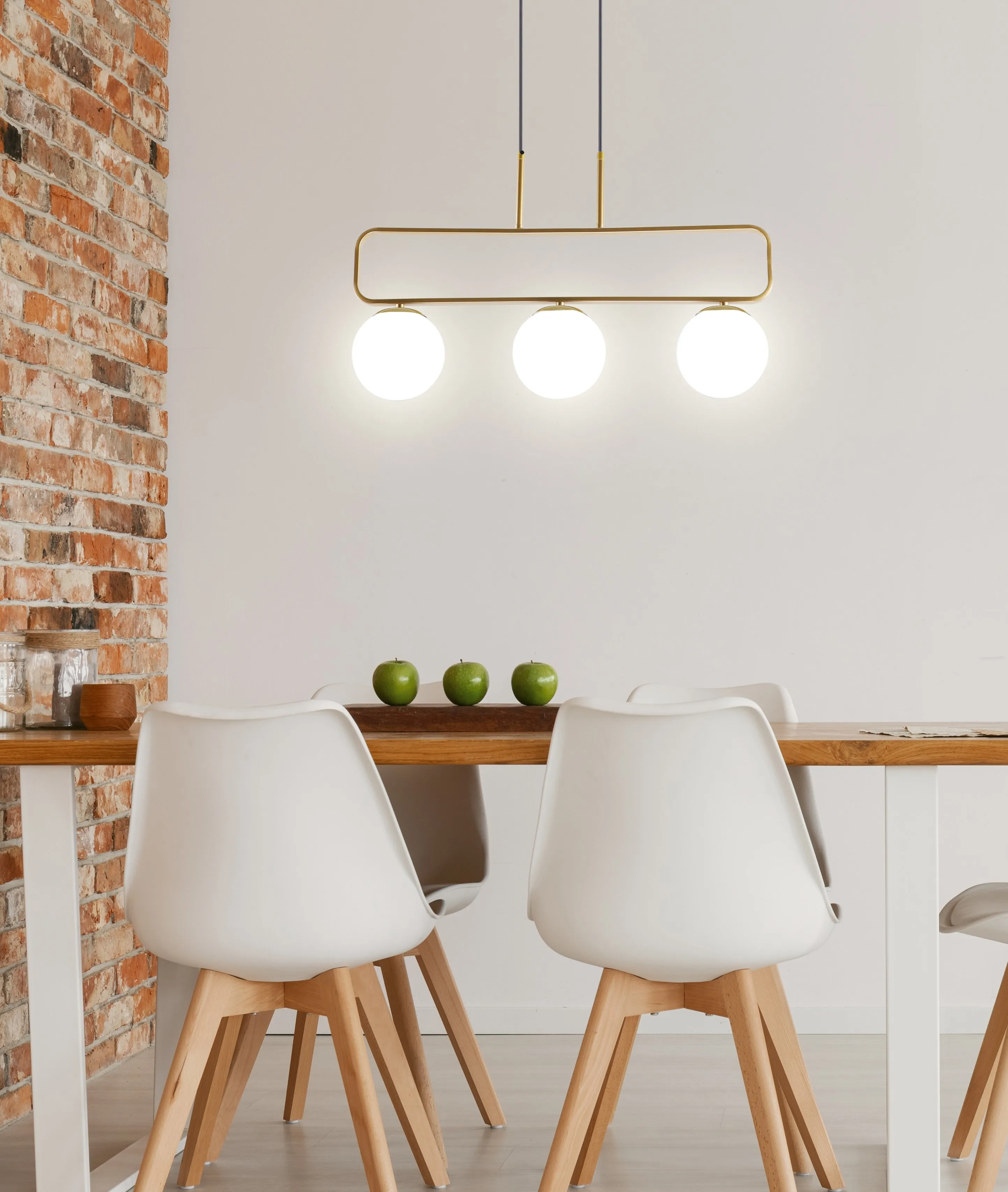 Jove lampa wisząca mosiądz 3x20w g9 klosz biały - obrazek 6