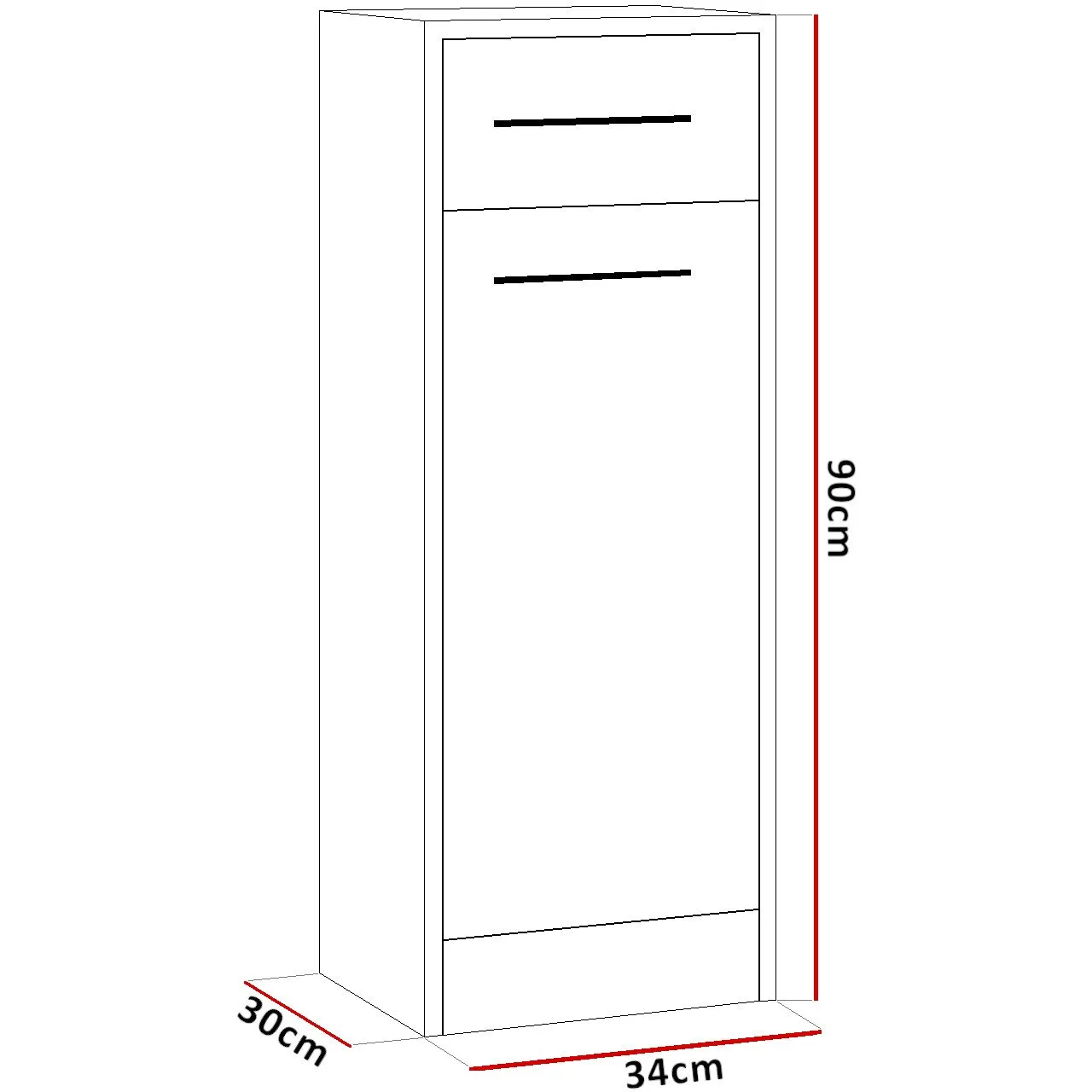 Szafka łazienkowa niska SLIM SL3 dąb artisan / biały - obrazek 2