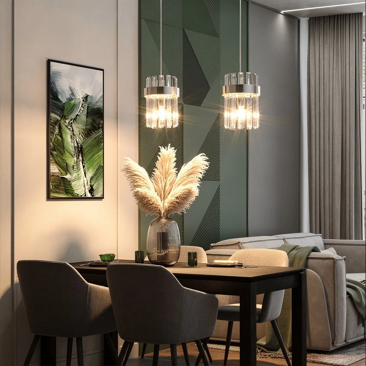 Lampa wisząca Vetro chrom 2xE14 - obrazek 2