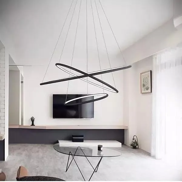 Lampa wisząca Ledowe Okręgi No.3 100cm 4k czarna - obrazek 8