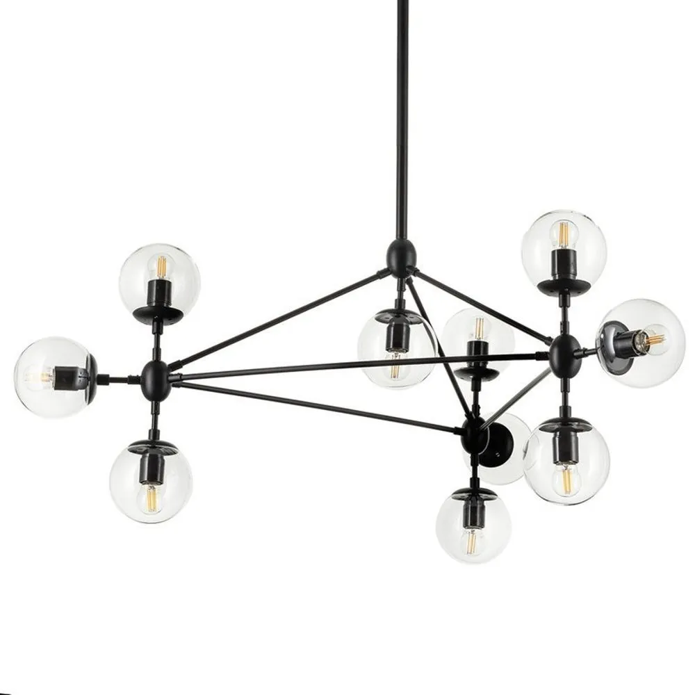 Lampa wisząca ASTRIFERO-10, 90 cm - transparentno czarna - obrazek 4