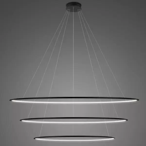 Lampa wisząca Ledowe Okręgi No.3 180cm 4k czarna