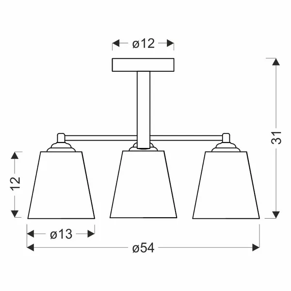 KAIR lampa wisząca czarny 3x40W E27 klosz bezbarwny