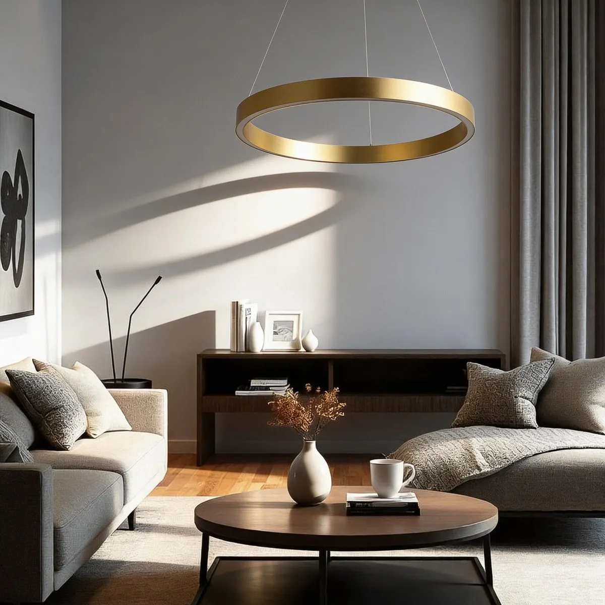 Lampa wisząca Midway Triangle złota mała LED 3000K - obrazek 3