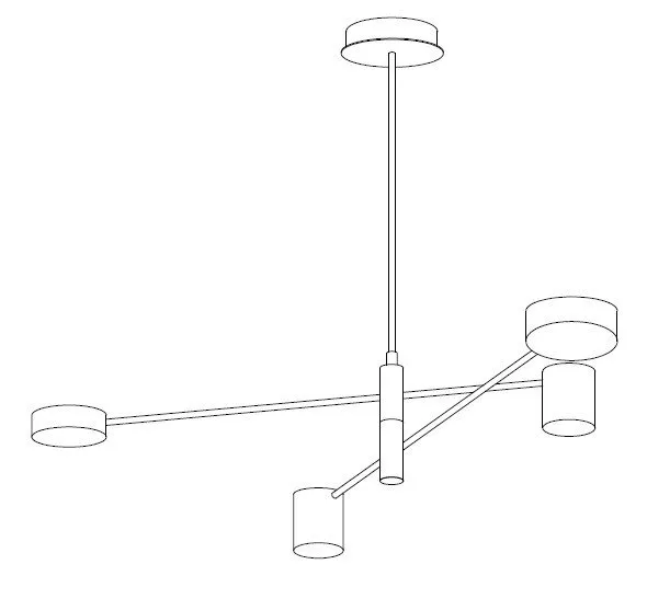 Lampa wisząca CLEX - 4P LED czarna 100 cm - obrazek 7