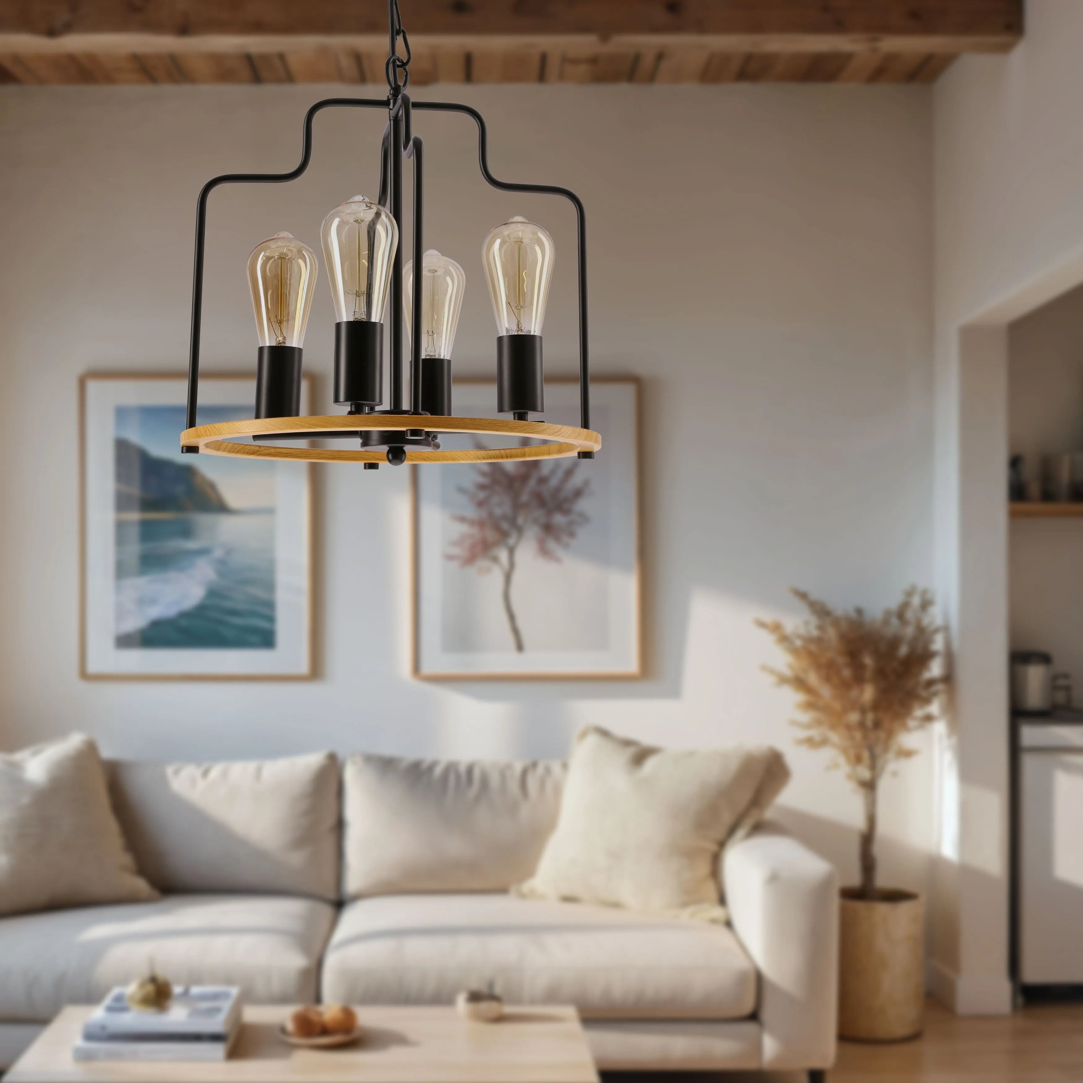 Datus lampa sufitowa czarny 4x40W E27 - obrazek 2