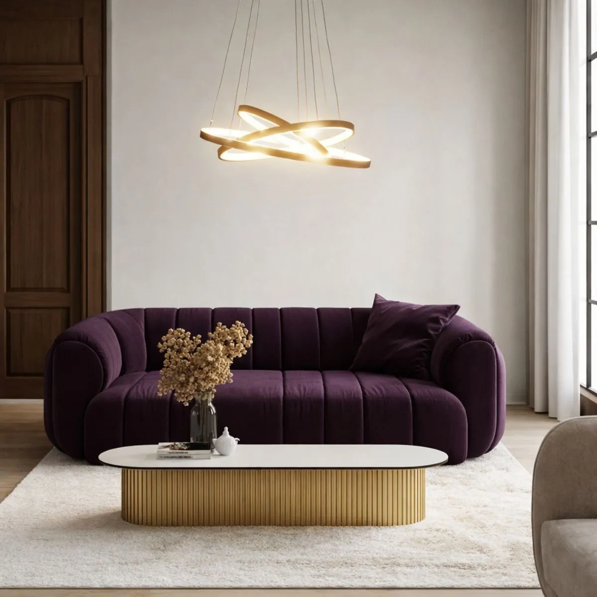 LUNE LAMPA WISZĄCA 50+40+30 ZŁOTY 60W LED 4000K - obrazek 3