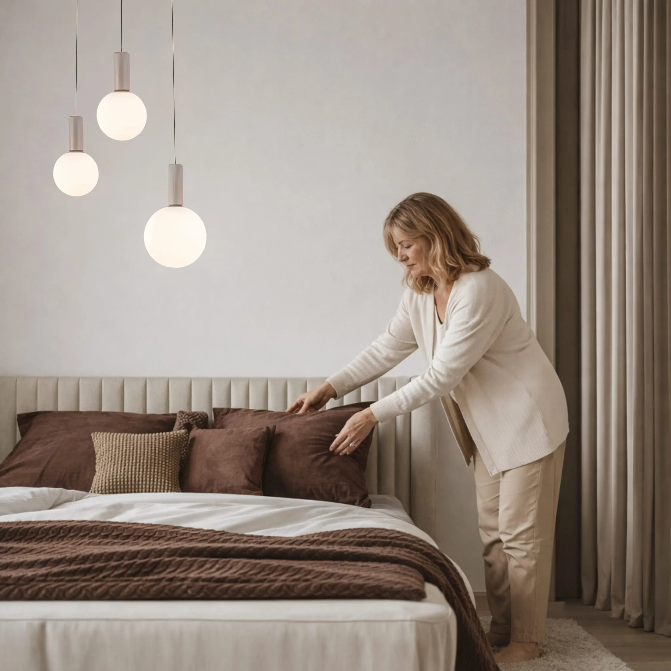 TESTA lampa wisząca talerz beżowa 3x10W G9 klosz biały - obrazek 4