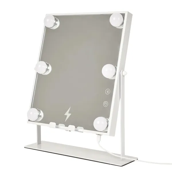 Lustro LED z głośnikiem i ładowarką