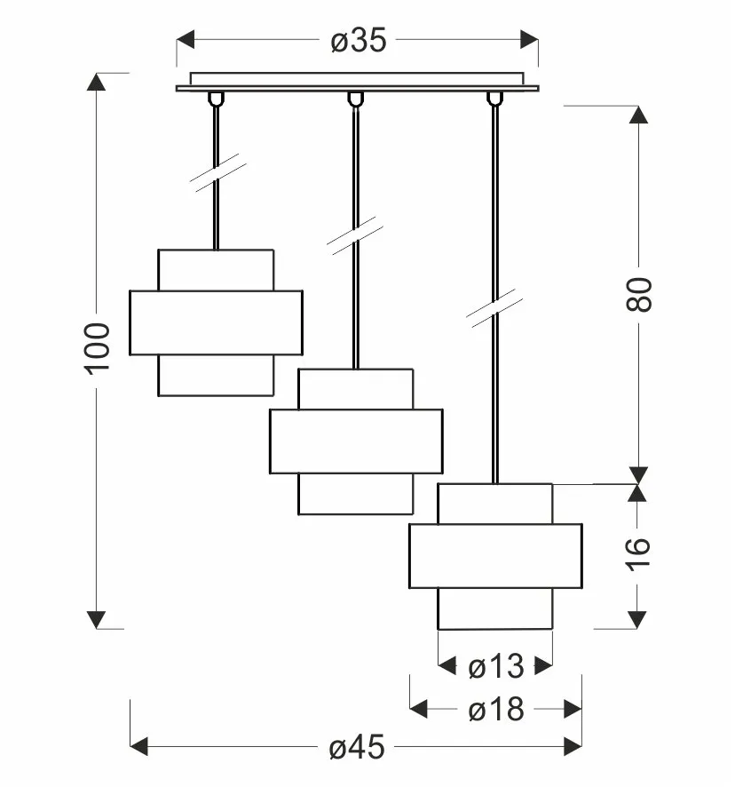 Spiega lampa wisząca talerz czarny+satyna nikiel 3x60W E27 klosz dymiony - obrazek 2