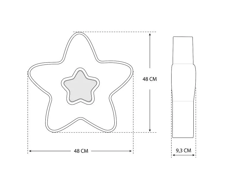 LAMPA DZIECIĘCA LED NIEBIESKA GWIAZDKA 36W + PILOT DL-H02 - obrazek 3