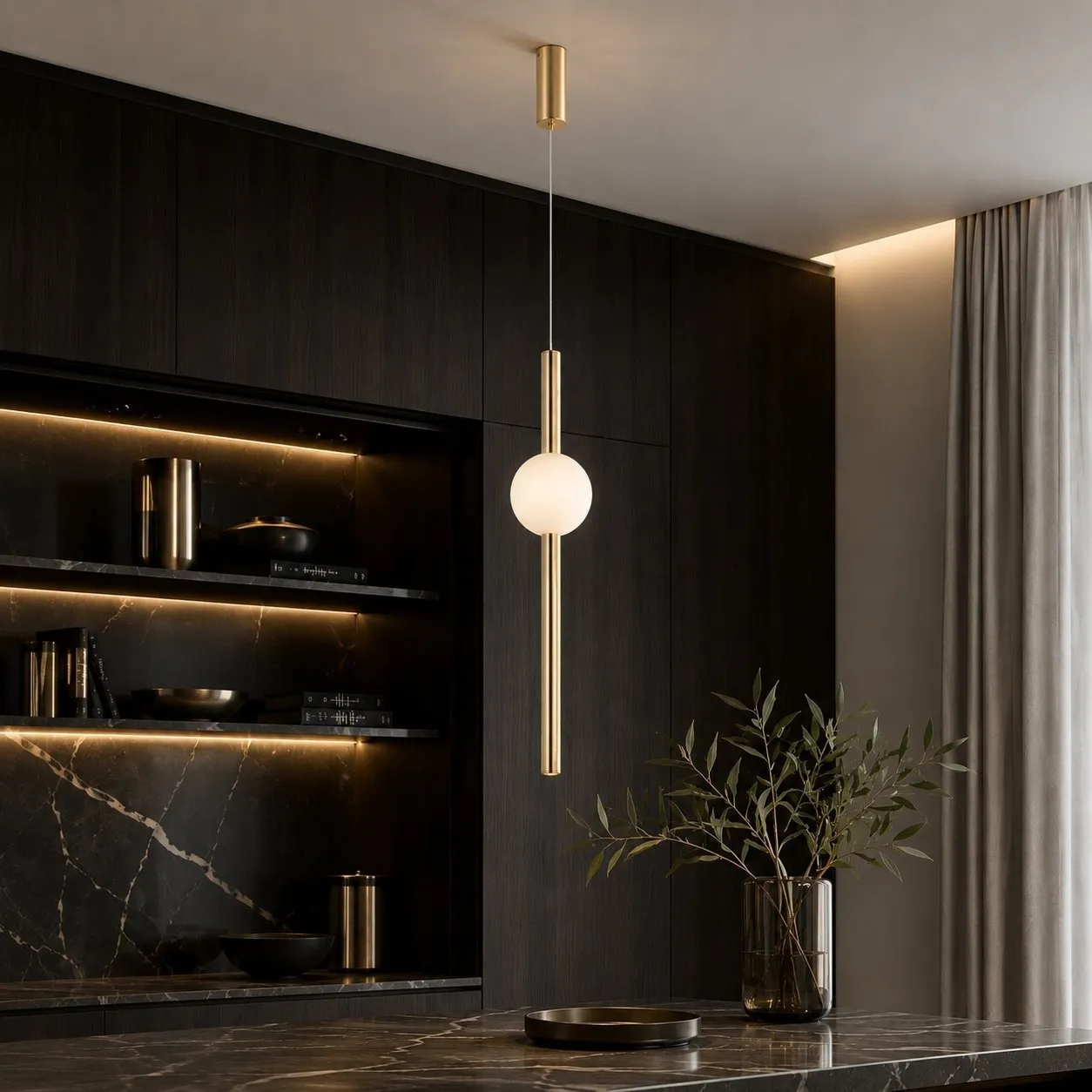 Lampa wisząca O-LINE 63 - LED, 63 cm, złoty połysk - obrazek 3