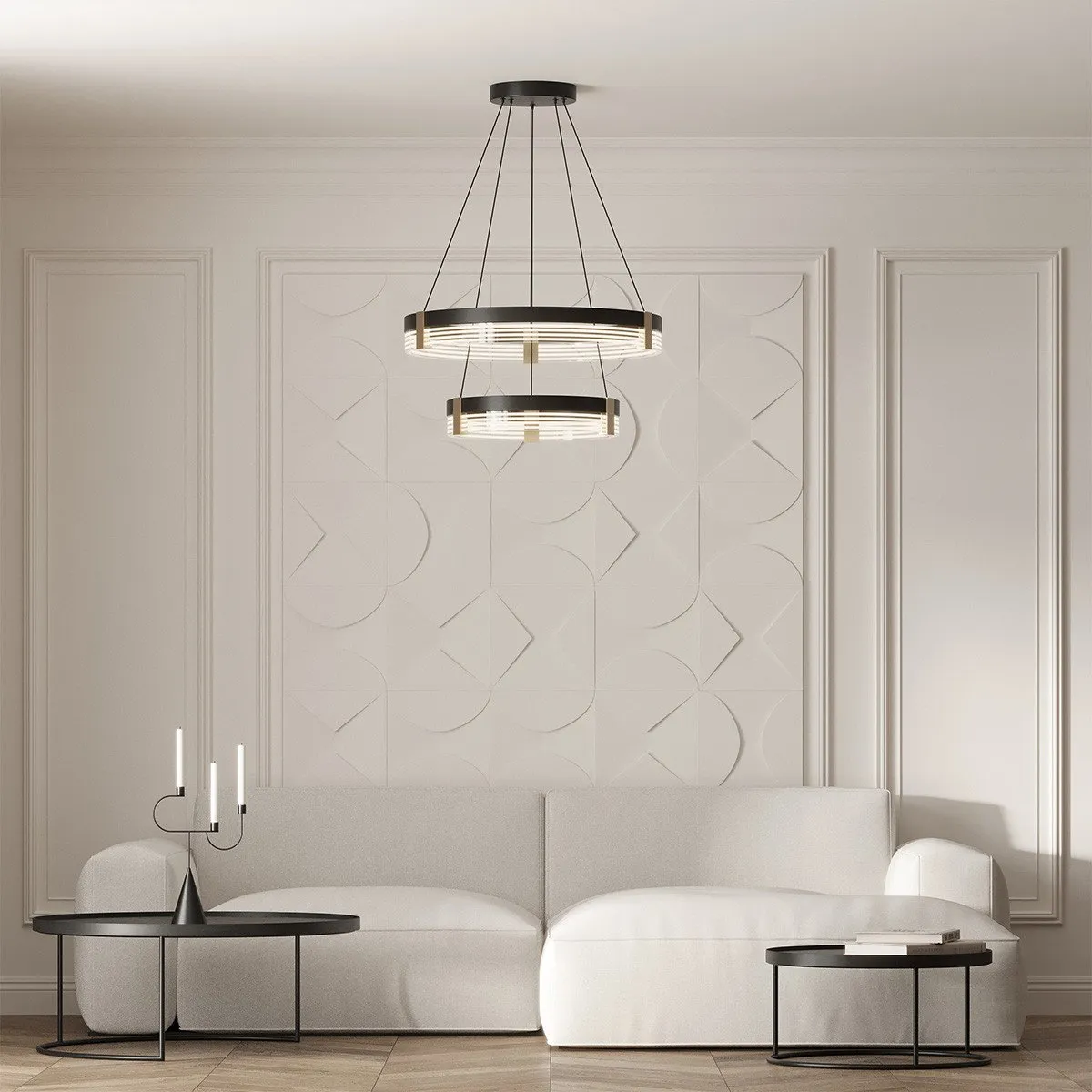 Lampa wisząca Plum 60 cm 40 cm czarno-transparentna LED CCT - obrazek 2