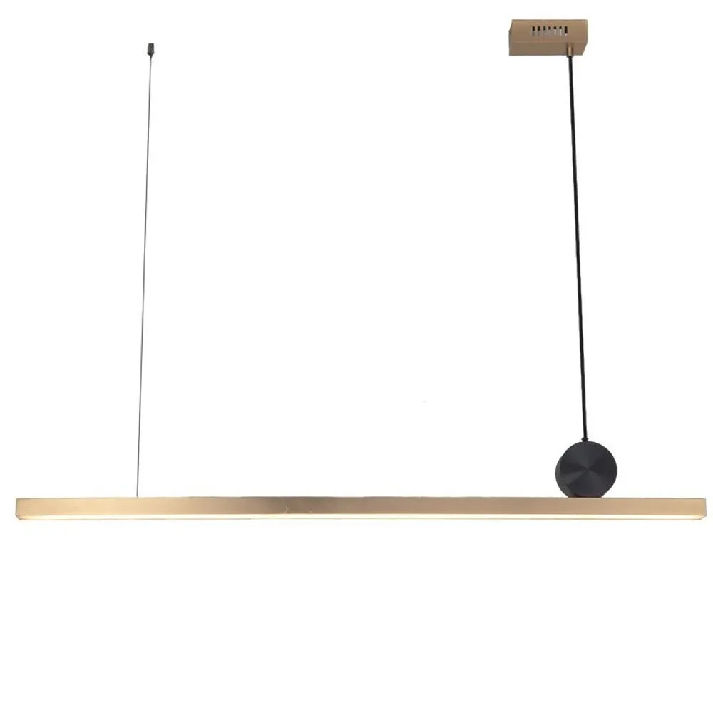 Lampa wisząca BOOGIE 88 cm- LED, złota listwa z czarnym akcentem